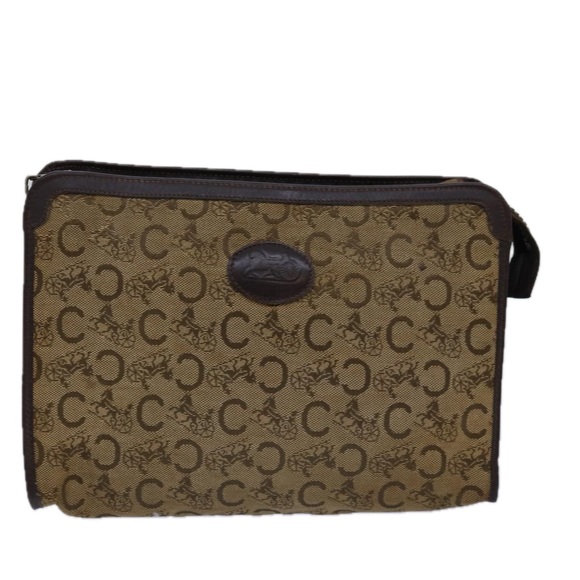 CELINE C Macadam Canvas Clutch Bag Beige Auth bs14954 - Picture 13 of 16